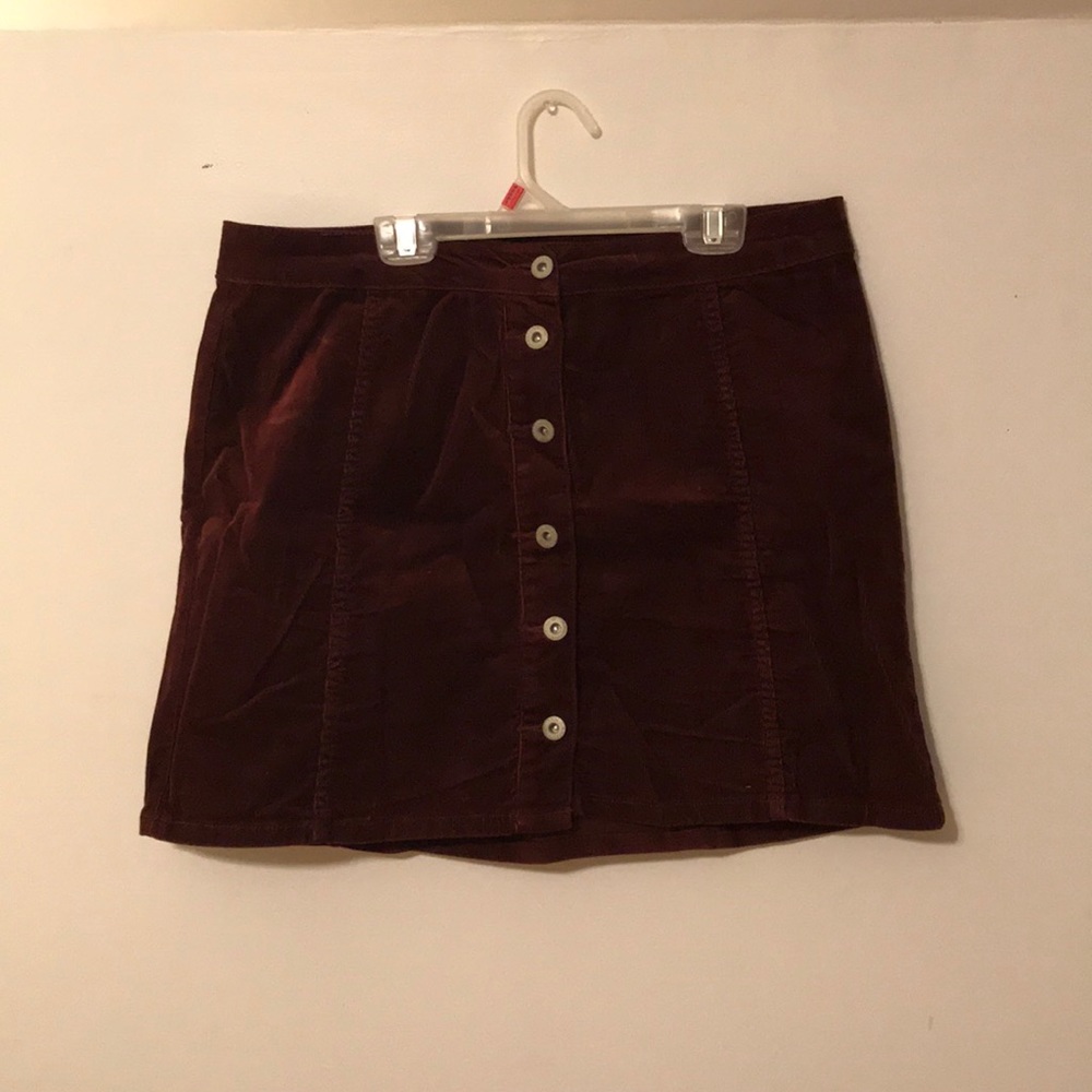 Corduroy Button Down Skirt